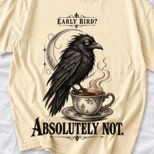 Ворона-гравюра «Early Bird? Absolutely Not.»