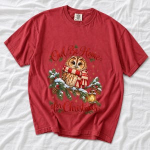 Сова в вязаном шарфе в снегу «Owl Be Home for Christmas»