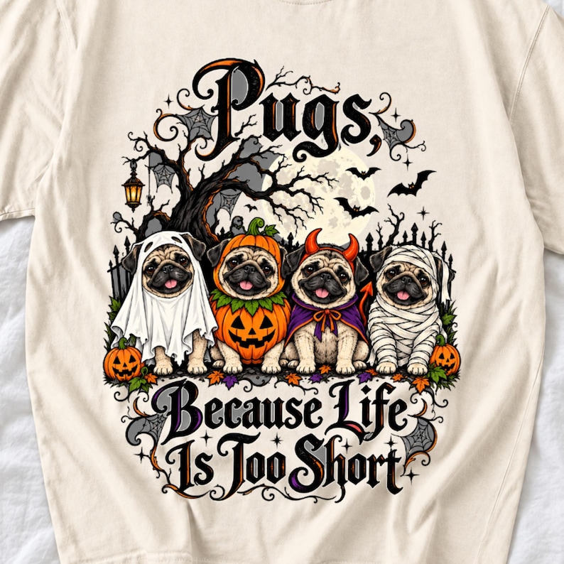 Pug Halloween Shirt by AeroBeloved