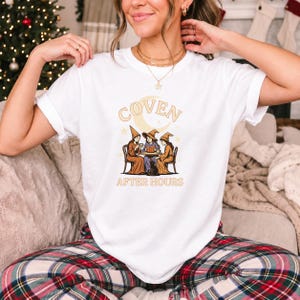 Coven After Hours Witch Shirt, Comfort Colors 1717 Halloween Tea Party Tee product mockup, image 11