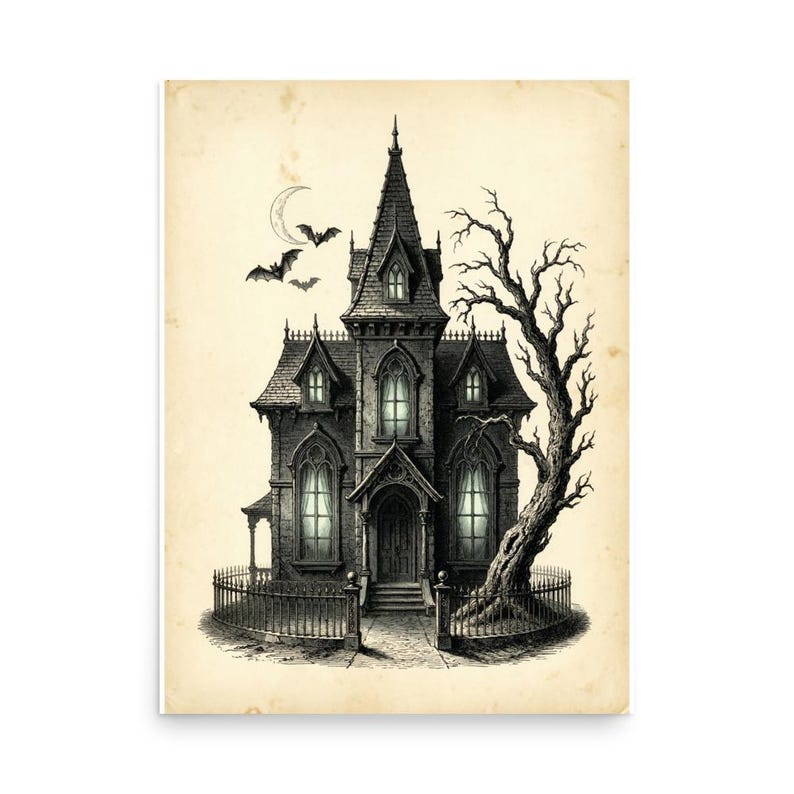 Haunted Gothic Mansion Poster by AeroBeloved
