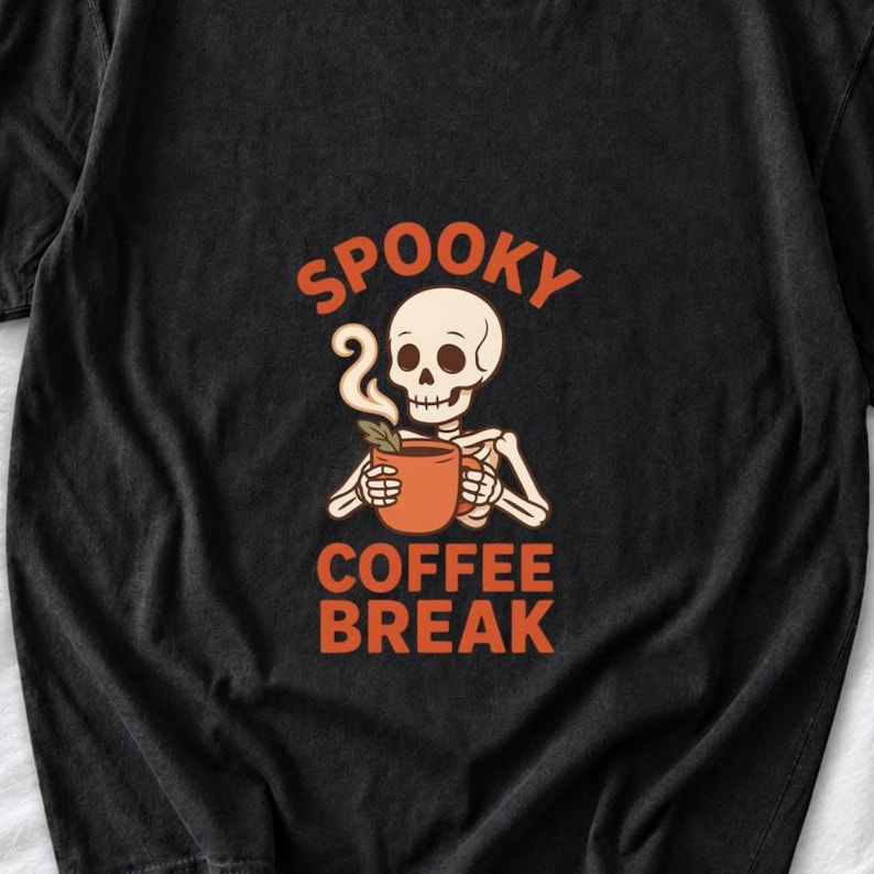 Spooky Coffee Break Skeleton Shirt by AeroBeloved