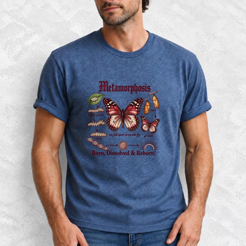 Gothic Metamorphosis Butterfly Comfort Colors Shirt product mockup, image 14