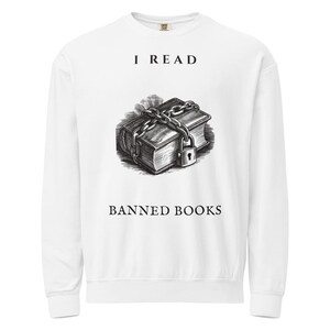 Banned Books Sweatshirt, I Read Banned Books Crewneck, Comfort Colors Book Lover Pullover, Librarian Book Sweatshirt image 5