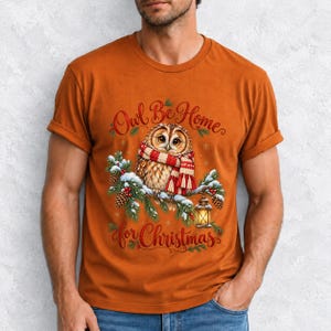Сова в вязаном шарфе в снегу «Owl Be Home for Christmas»