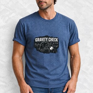 Gravity Check Black Cat Physics Comfort Colors Shirt product mockup, image 14