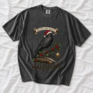 Ворон-гравюра с остролистом «Quoth the Raven: Ho Ho Ho»
