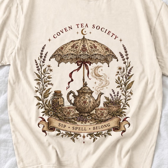 Coven Tea Society Witchy Tea Shirt by AeroBeloved