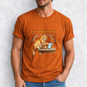 Cat Physics Lab Orange Tabby Comfort Colors Shirt product mockup, image 16