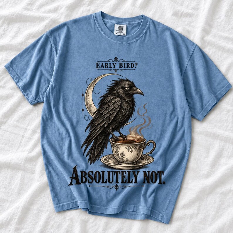 Ворона-гравюра «Early Bird? Absolutely Not.»