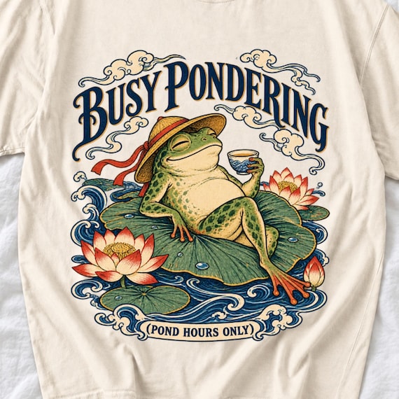 Busy Pondering Frog Shirt by AeroBeloved
