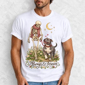 Скелет выгуливает американского булли «Always & Forever»
