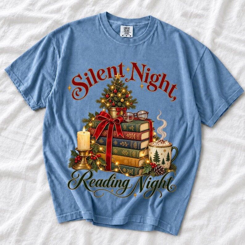 Стопка рождественских книг «Silent Night, Reading Night»