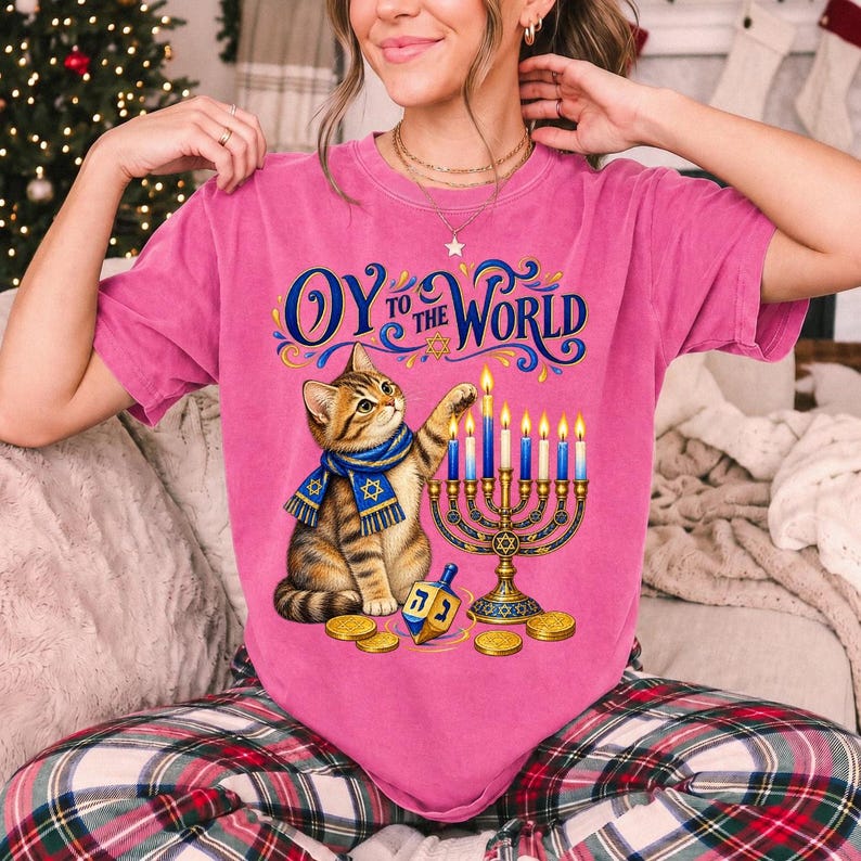 Кот и менора «Oy to the World»