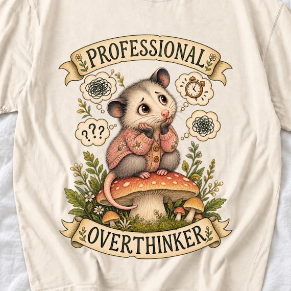 Professional Overthinker Possum Shirt by AeroBeloved