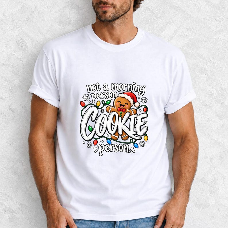 Comfort Colors Funny Christmas Cookie Shirt, Not A Morning Person Tee, Gingerbread Cookie T-shirt, Christmas Baking Shirt Women, Cookie Tee