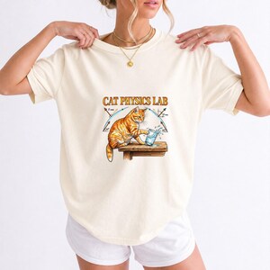 Cat Physics Lab Orange Tabby Comfort Colors Shirt product mockup, image 10
