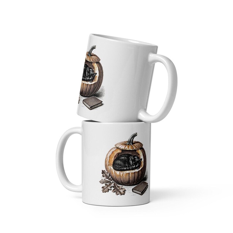 Black Cat Pumpkin Mug by AeroBeloved