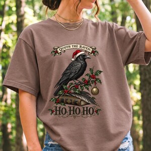 Ворон-гравюра с остролистом «Quoth the Raven: Ho Ho Ho»