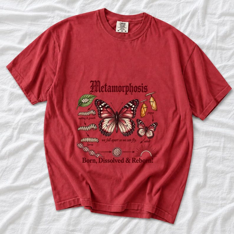 Gothic Metamorphosis Butterfly Comfort Colors Shirt product mockup, image 2