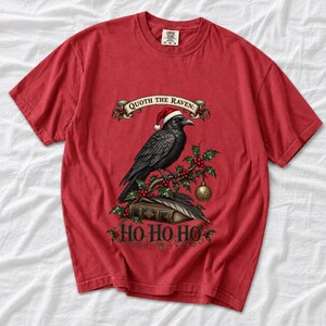 Ворон-гравюра с остролистом «Quoth the Raven: Ho Ho Ho»