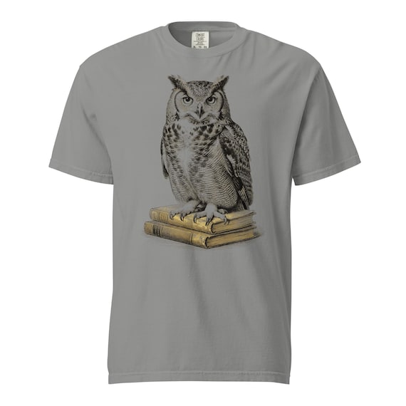 Great Horned Owl on Books Shirt by AeroBeloved