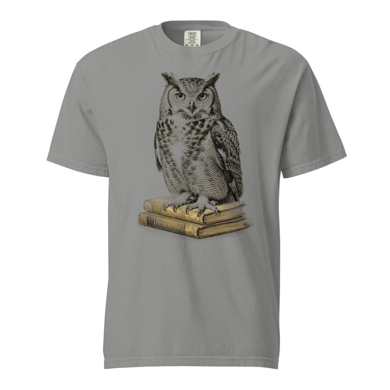 Owl on Books Shirt by AeroBeloved