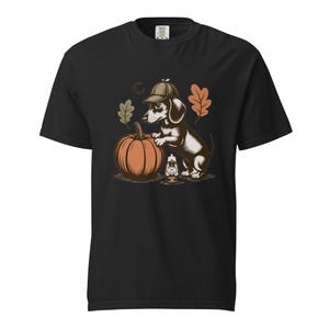 Dachshund Fall Shirt, Pumpkin Inspector Wiener Dog Tee, Comfort Colors Doxie T-shirt, Pumpkin Patch Dachshund Shirt image 1