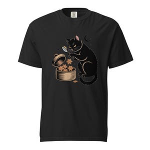 Funny Black Cat Shirt, Biscuit Inspector Cat Tee, Comfort Colors Kitchen Cat T-shirt, Baking Cat Mom Shirt image 1