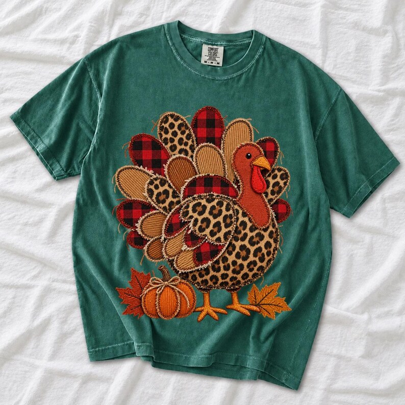 Индейка «рваная аппликация» (faux reverse applique)