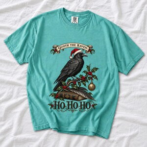 Ворон-гравюра с остролистом «Quoth the Raven: Ho Ho Ho»