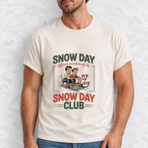 Comfort Colors Retro Snow Day Shirt, Snow Day Club Sled Tee, Retro Winter Sledding T-shirt, Christmas Snow Day Shirt, Winter Kids Sled Tee