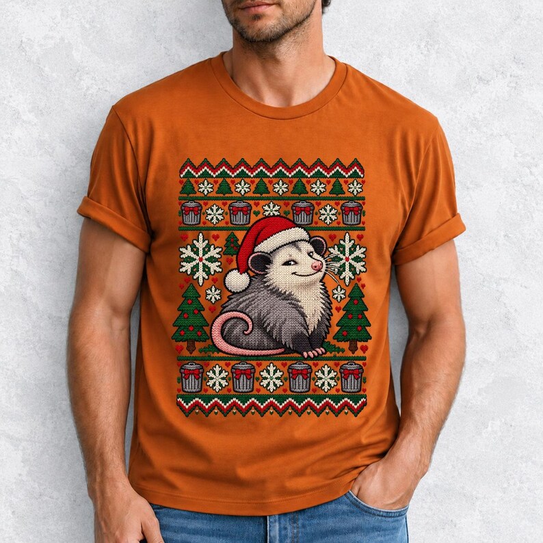 «Уродливый свитер» с опоссумом (faux knit)