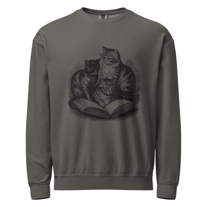 Three Cats Reading Sweatshirt by AeroBeloved
