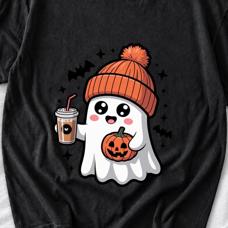 Cute Ghost Coffee Shirt by AeroBeloved
