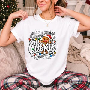 Comfort Colors Funny Christmas Cookie Shirt, Not A Morning Person Tee, Gingerbread Cookie T-shirt, Christmas Baking Shirt Women, Cookie Tee
