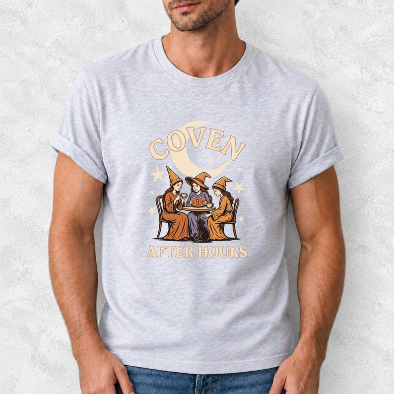Coven After Hours Witch Shirt, Comfort Colors 1717 Halloween Tea Party Tee product mockup, image 17