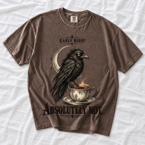 Ворона-гравюра «Early Bird? Absolutely Not.»