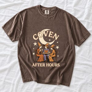 Coven After Hours Witch Shirt, Comfort Colors 1717 Halloween Tea Party Tee product mockup, image 6
