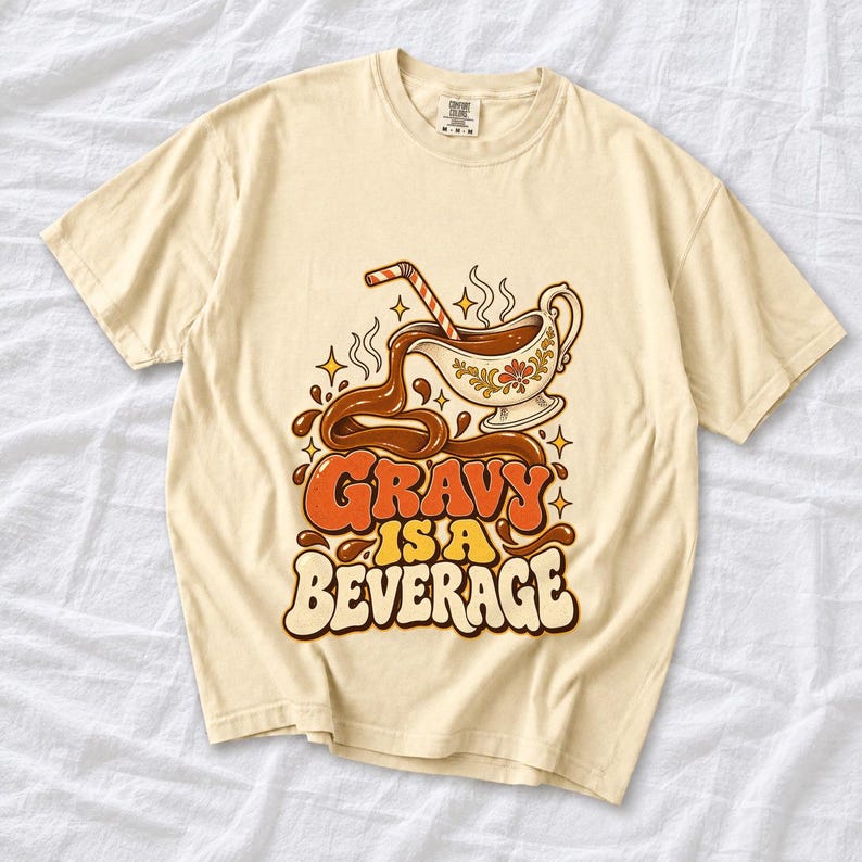 Comfort Colors Gravy Is a Beverage Shirt, Funny Thanksgiving Gravy Tee, Retro 90s Gravy T-shirt, Gravy Boat Shirt, Gravy Lover Tee