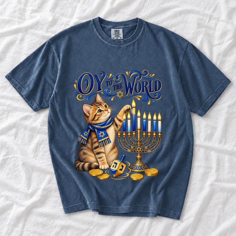 Кот и менора «Oy to the World»