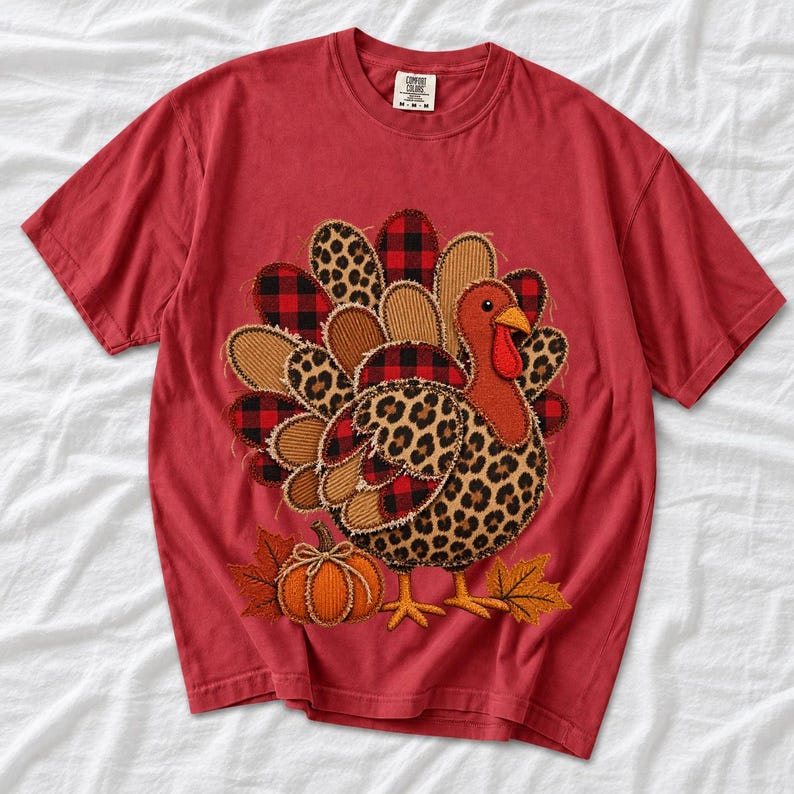 Индейка «рваная аппликация» (faux reverse applique)