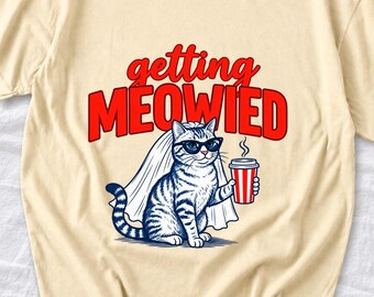 Getting Meowied Cat Shirt, Cat Bride to Be Tee, Navy Tabby Bride T-shirt, Cat Bachelorette Tee, Engaged Cat Lover Shirt