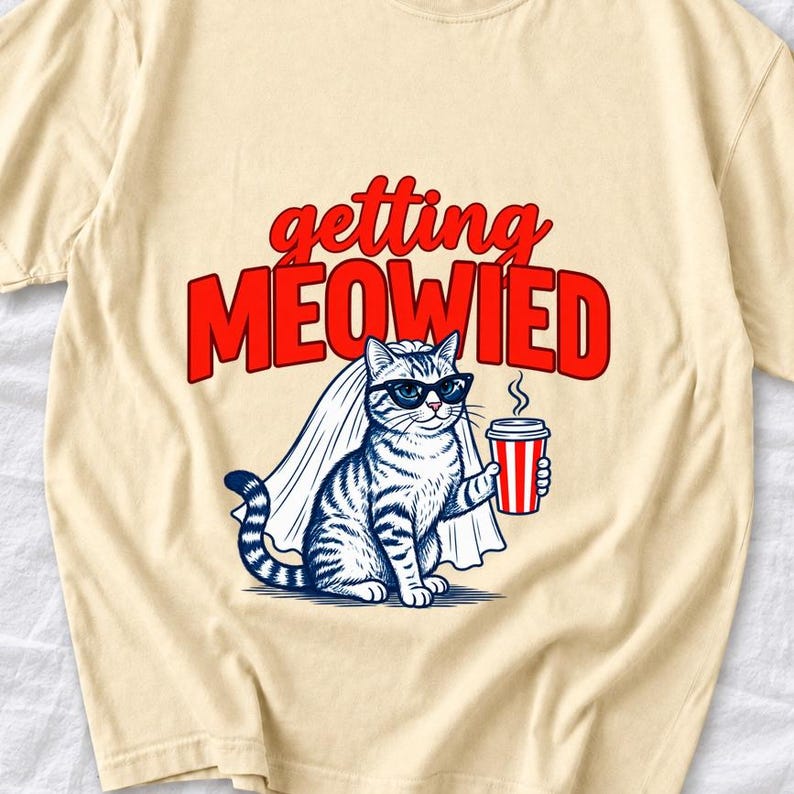 Getting Meowied Cat Bride Shirt by AeroBeloved