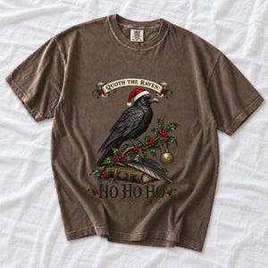 Ворон-гравюра с остролистом «Quoth the Raven: Ho Ho Ho»