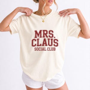 Comfort Colors Mrs Claus Social Club Shirt, Mrs Claus Varsity Tee, Christmas Social Club T-shirt, Funny Mrs Santa Shirt Women, Mrs Claus Tee