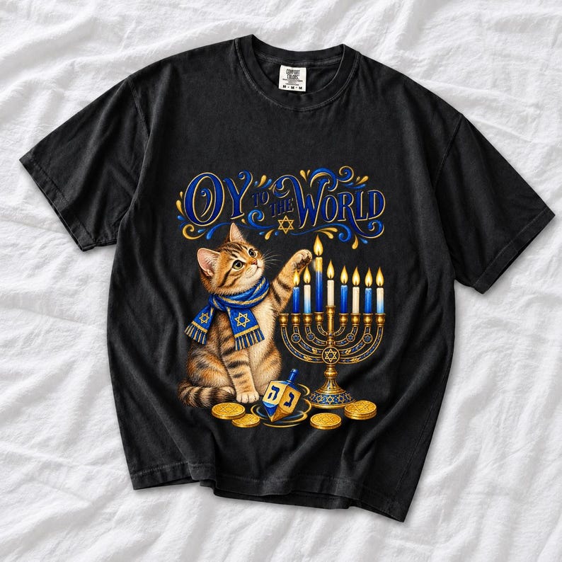 Кот и менора «Oy to the World»