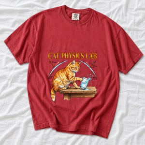 Cat Physics Lab Orange Tabby Comfort Colors Shirt product mockup, image 9