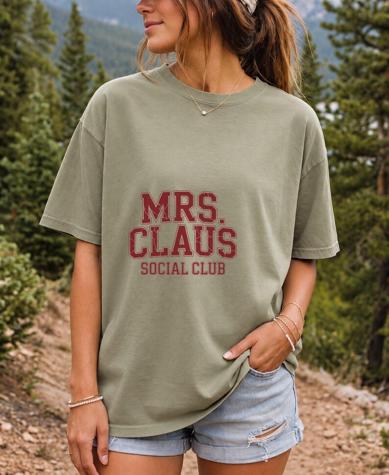 Comfort Colors Mrs Claus Social Club Shirt, Mrs Claus Varsity Tee, Christmas Social Club T-shirt, Funny Mrs Santa Shirt Women, Mrs Claus Tee