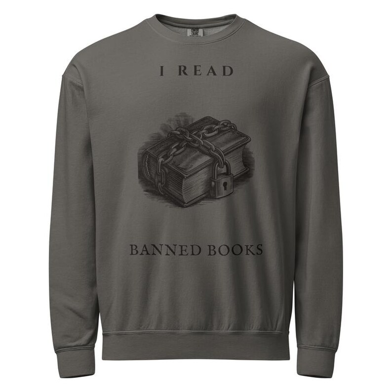 Banned Books Sweatshirt, I Read Banned Books Crewneck, Comfort Colors Book Lover Pullover, Librarian Book Sweatshirt image 2